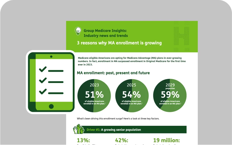 Infographic showing 3 reasons why MA enrollment is growing