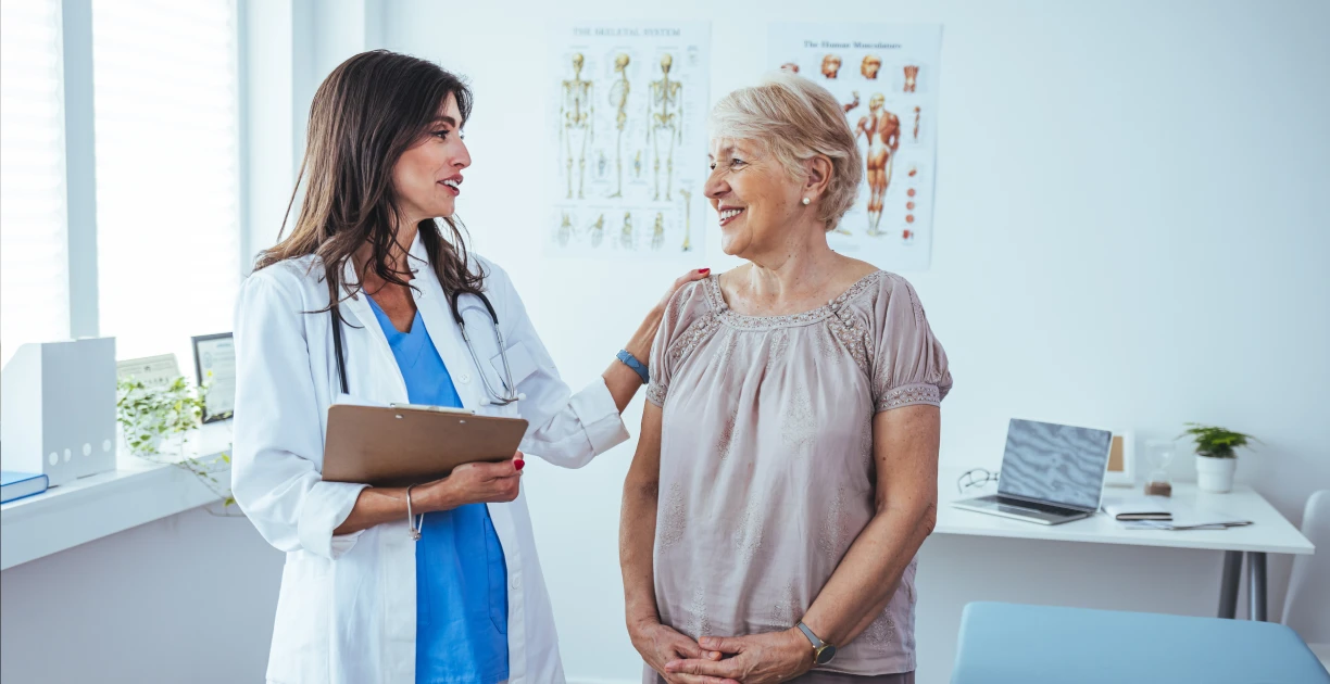 Doctor speaking with a patient in a medical office