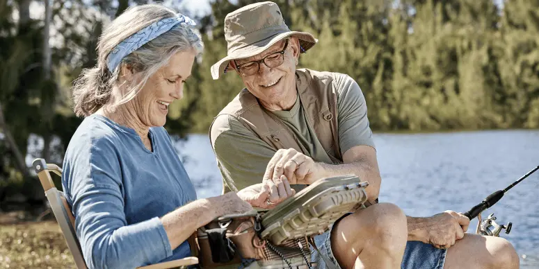 A old couple fishing