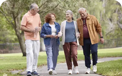 two couples jogging