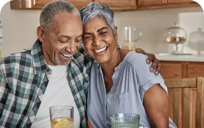 A couple drinking a juice