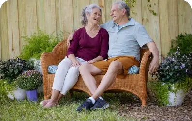 A old couple relaxing