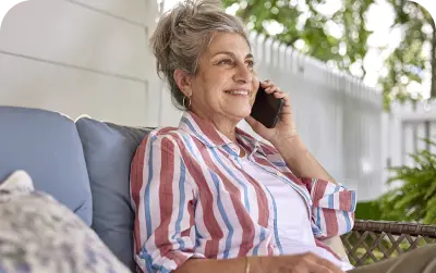 A woman speaking at a mobile