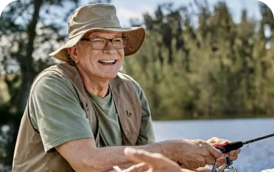 A old man fishing